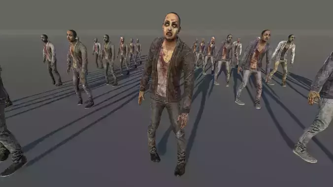 Zombie Civilian Female 01 Low-poly 3D model