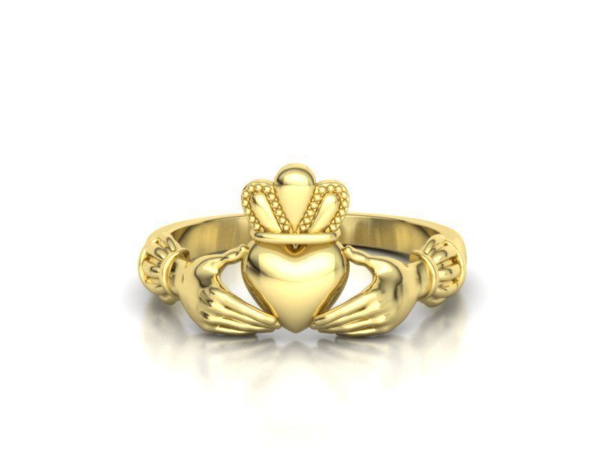Claddagh Ring TwoTone 8US Friendship Ring  3D print model_6