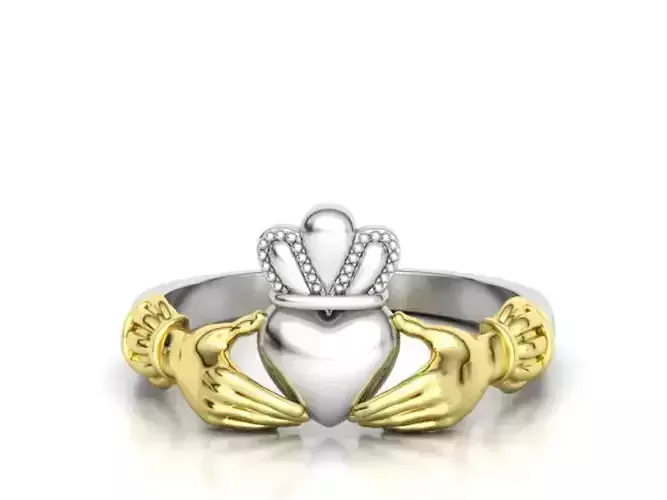 Claddagh Ring TwoTone 8US Friendship Ring  3D print model