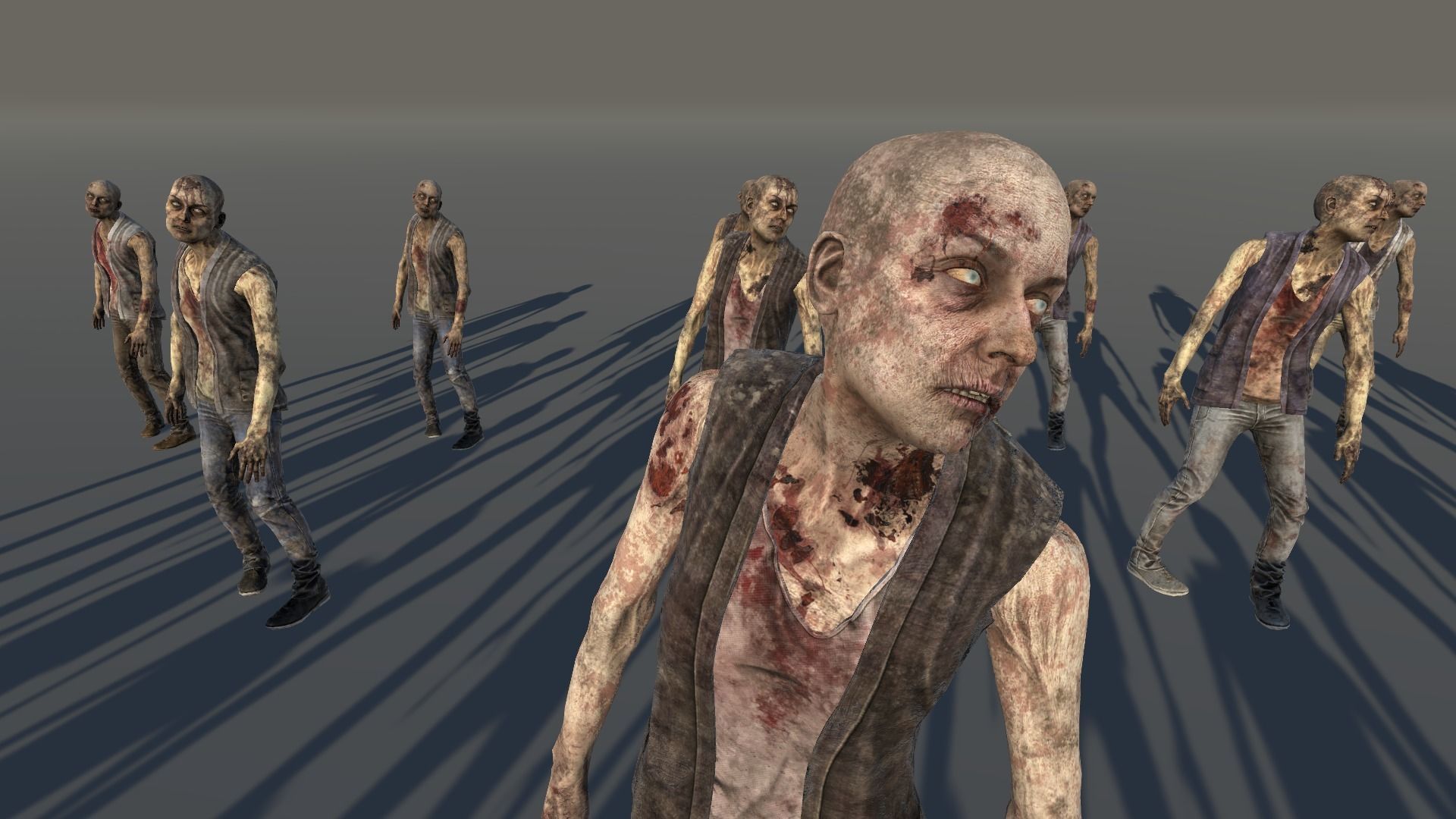 Zombie Civilian Female 02 Low-poly 3D model_5