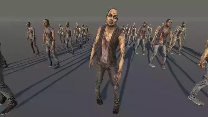 Zombie Civilian Female 02 Low-poly 3D model