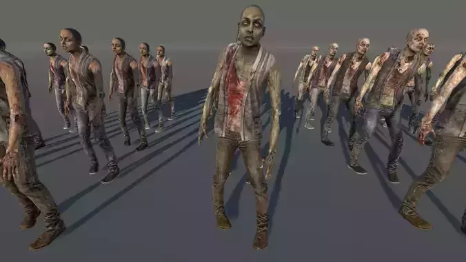 Zombie Civilian Female 03 Low-poly 3D model