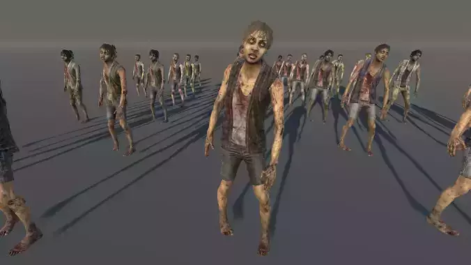 Zombie Civilian Female 04 Low-poly 3D model