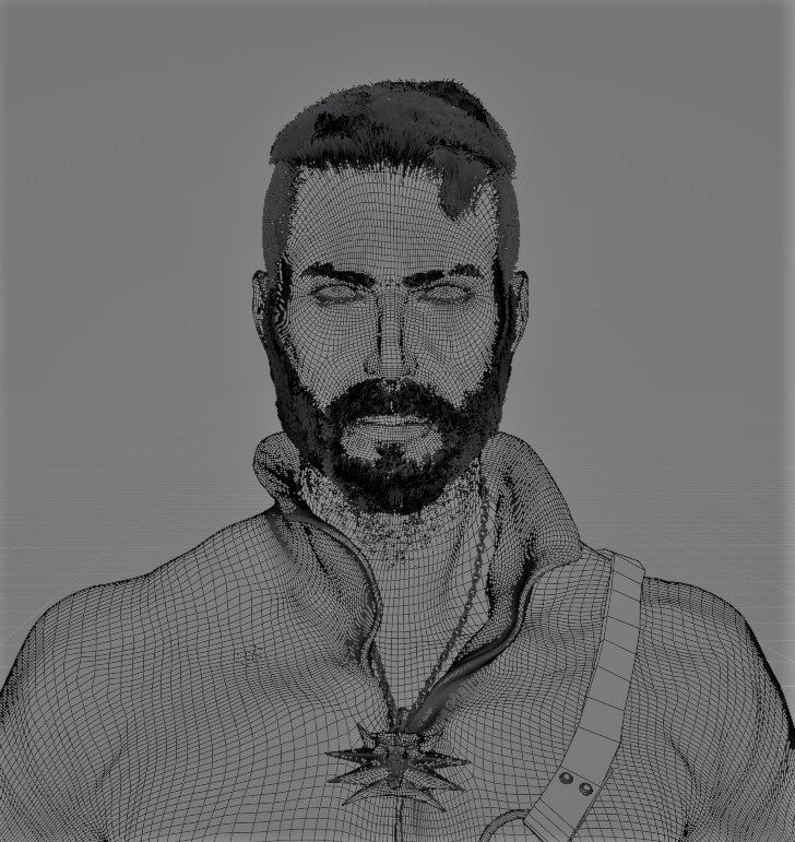 The Witcher man holding sword 3D model_10