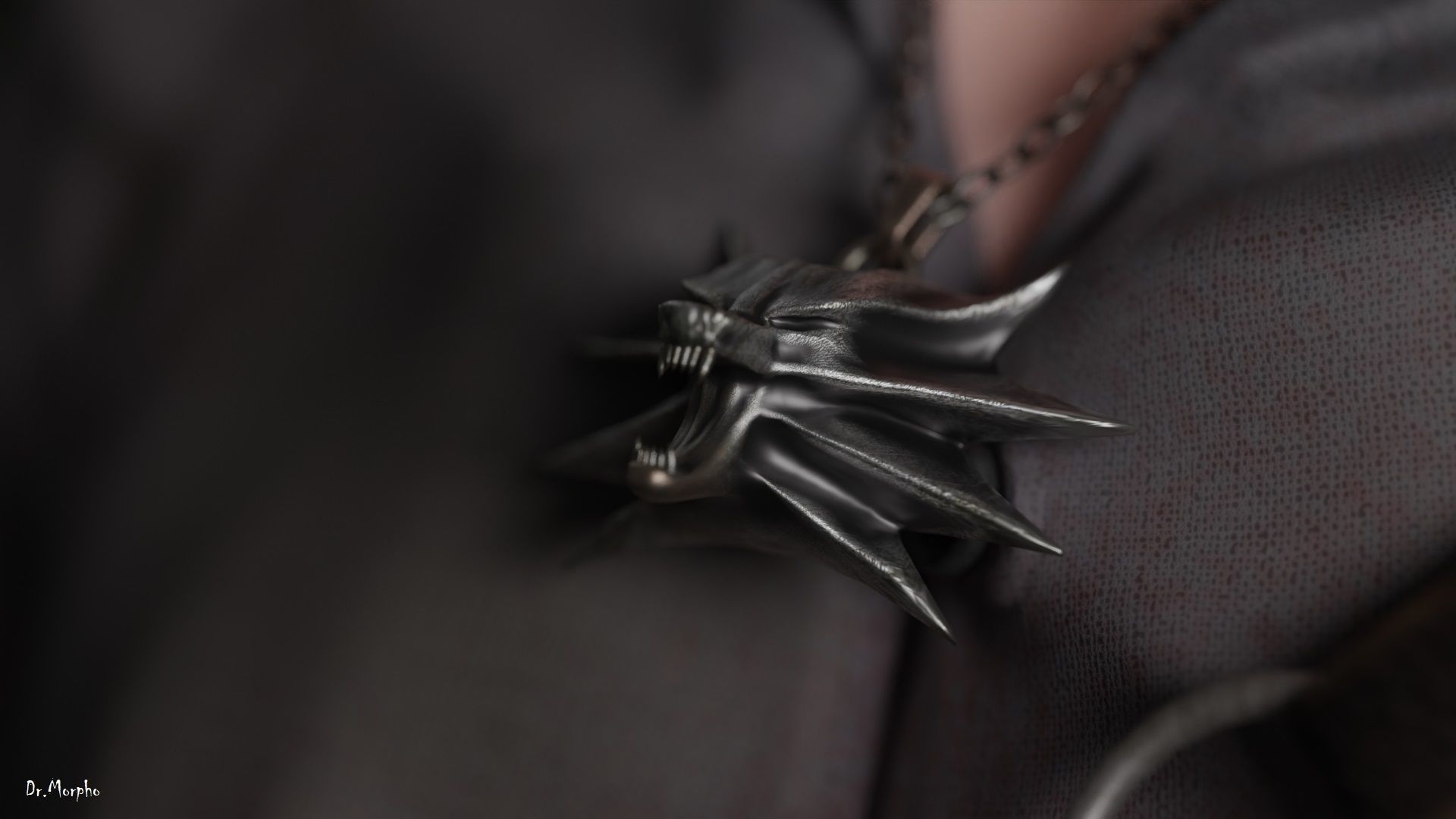 The Witcher man holding sword 3D model_9