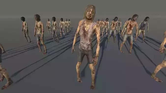 Zombie Civilian Female 05 Low-poly 3D model