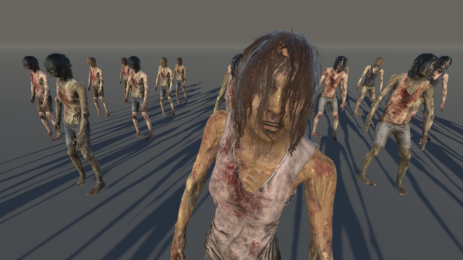 Zombie Civilian Female 05 Low-poly 3D model_3