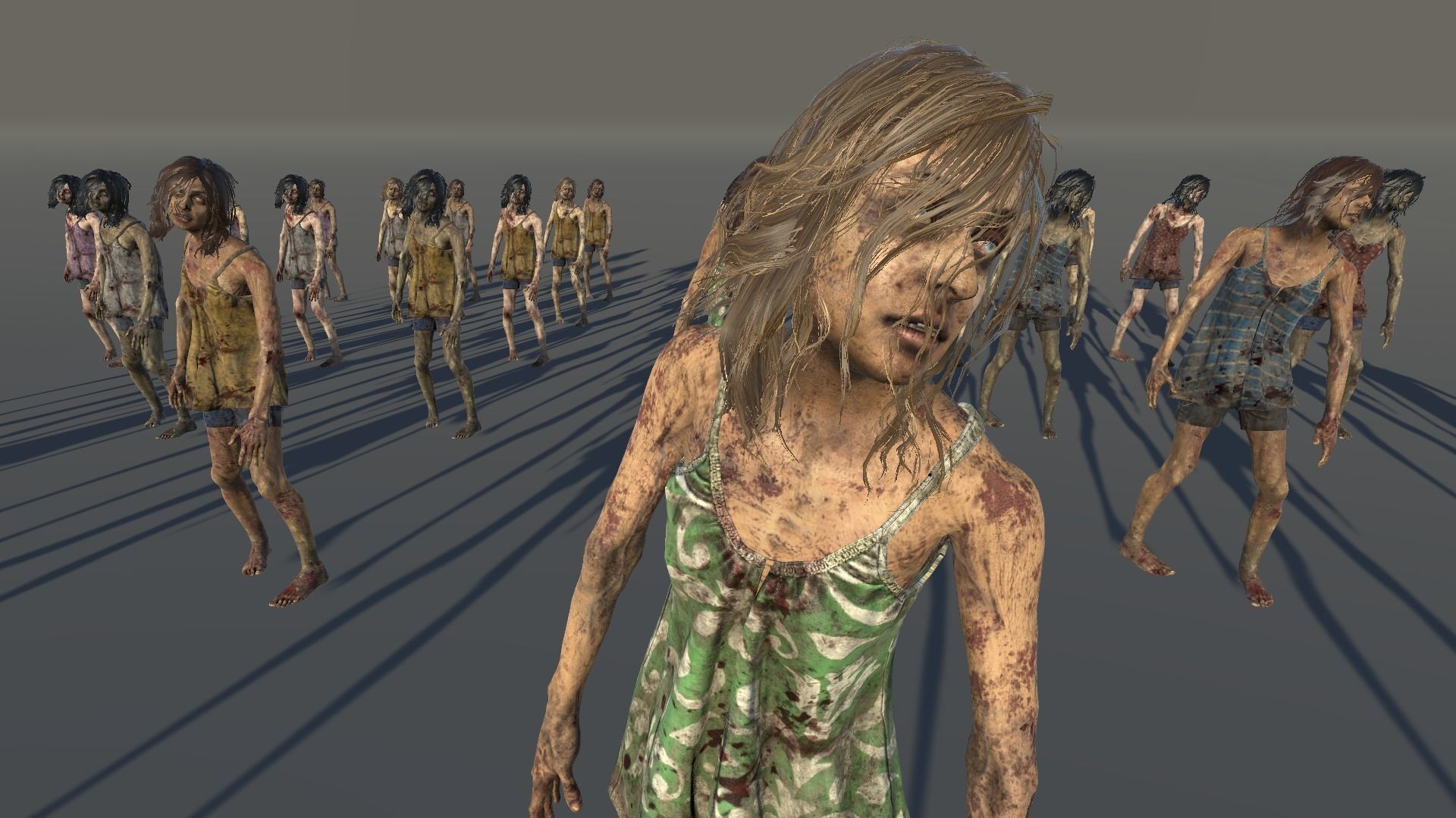 Zombie Civilian Female 06 Low-poly 3D model_2