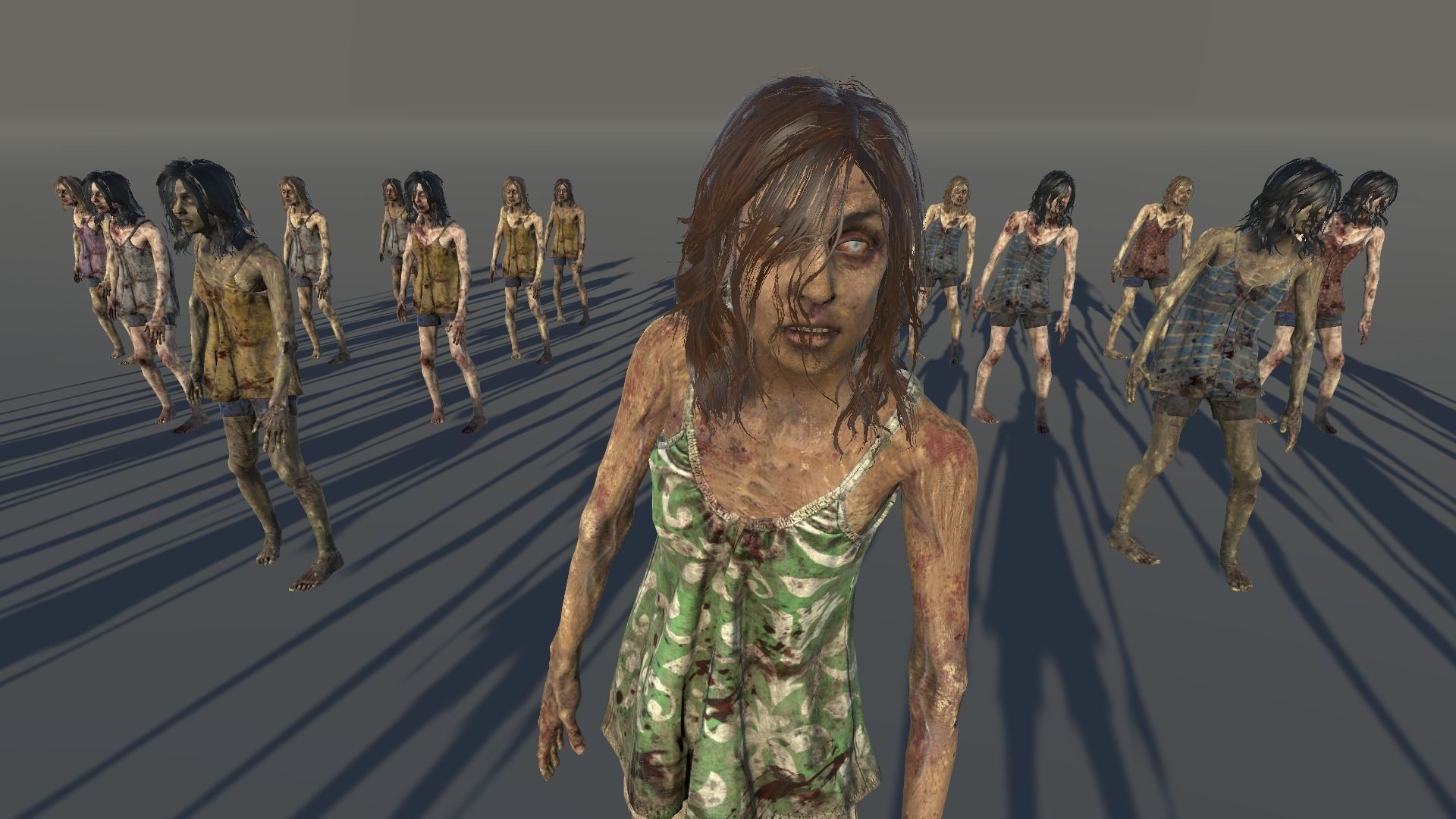 Zombie Civilian Female 06 Low-poly 3D model_3