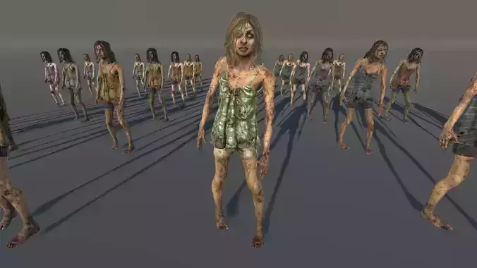 Zombie Civilian Female 06 Low-poly 3D model
