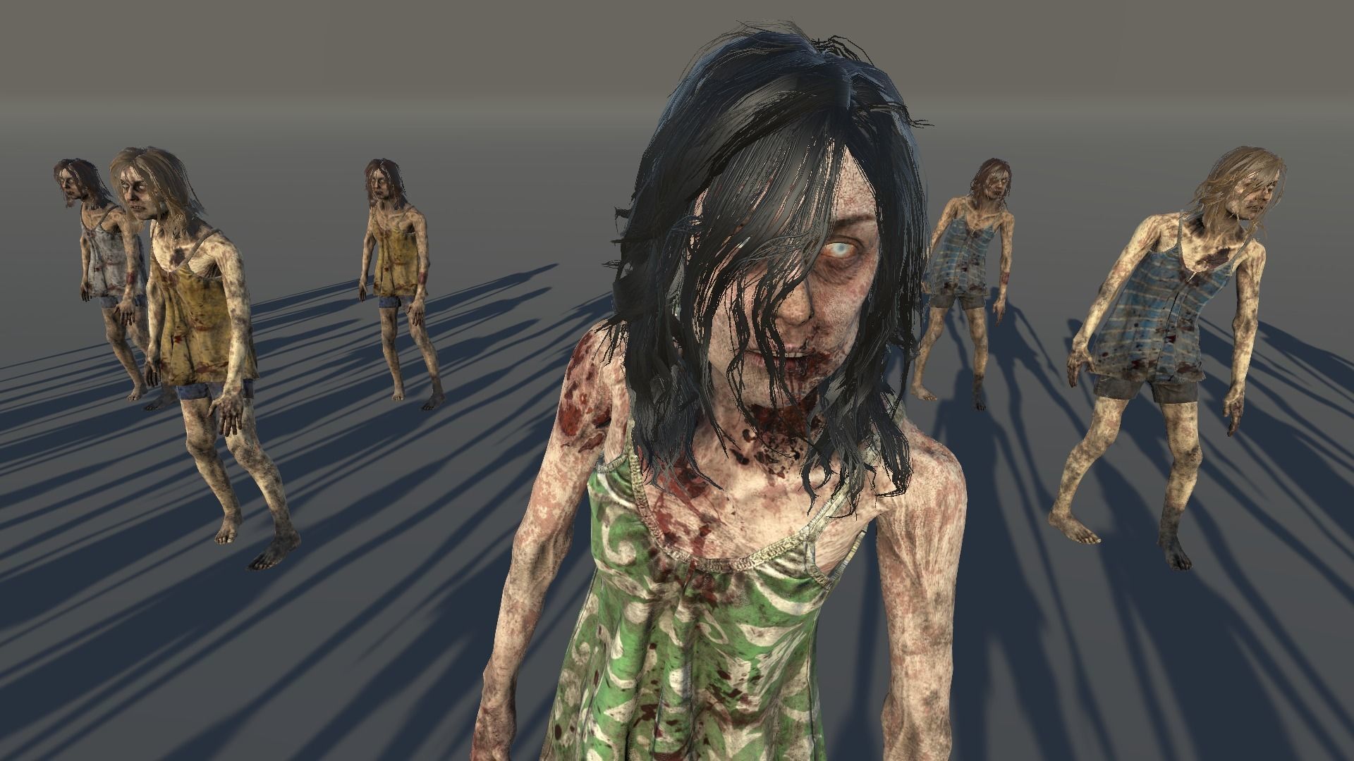 Zombie Civilian Female 06 Low-poly 3D model_5