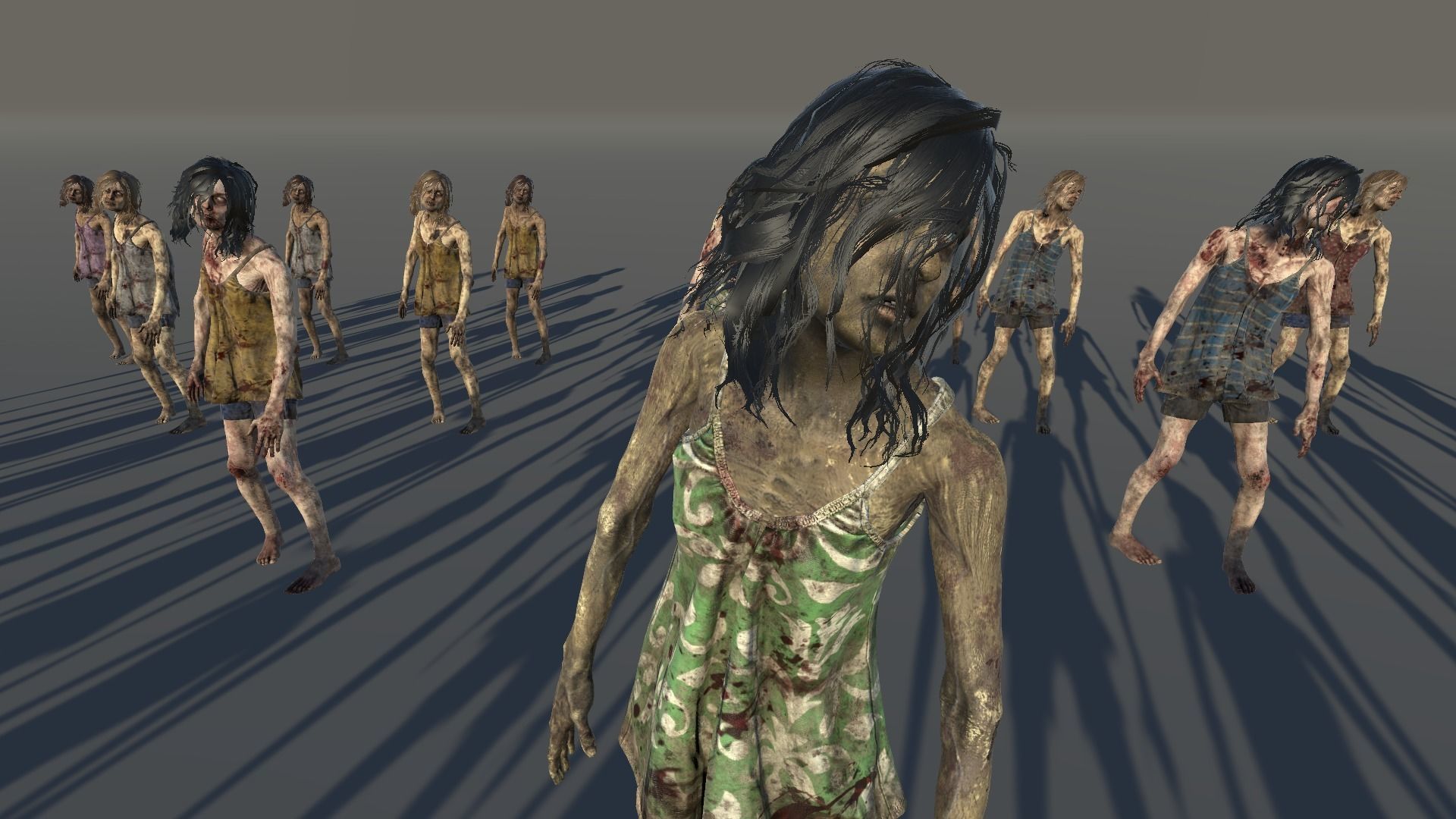 Zombie Civilian Female 06 Low-poly 3D model_4