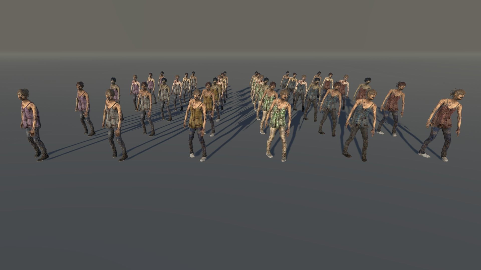 Zombie Civilian Female 07 Low-poly 3D model_1