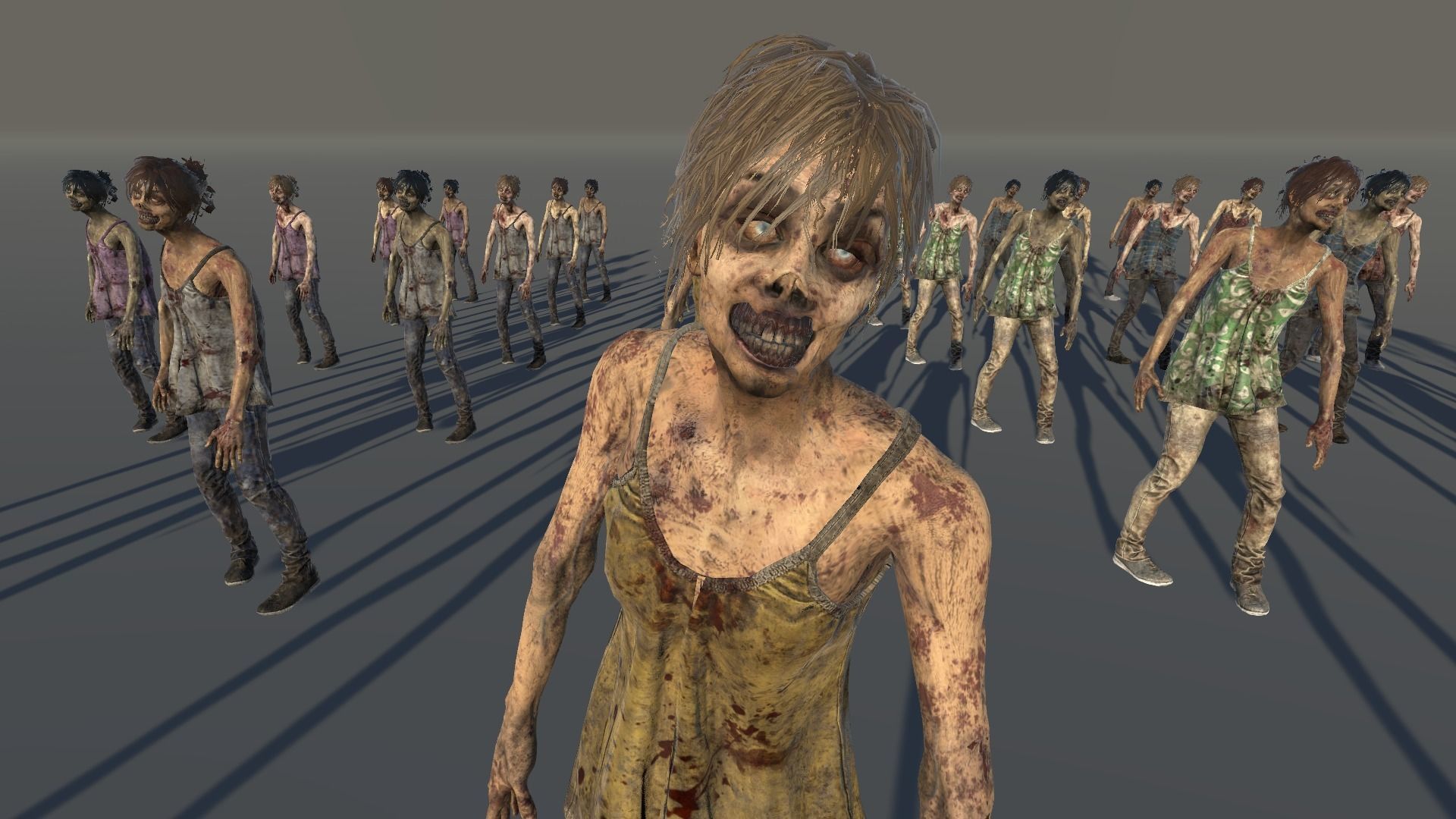 Zombie Civilian Female 07 Low-poly 3D model_2