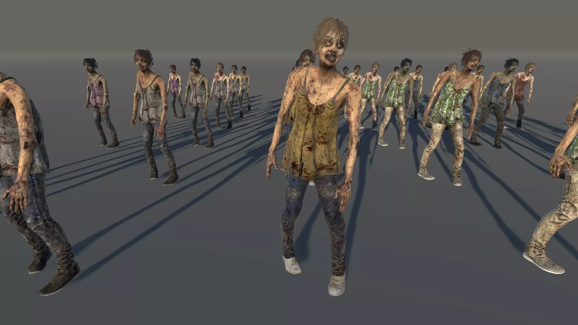 Zombie Civilian Female 07 Low-poly 3D model_0