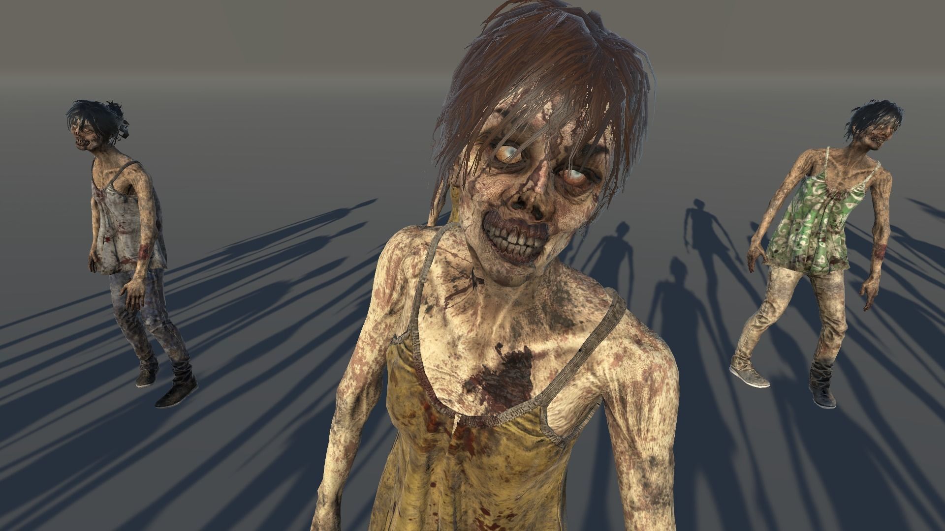 Zombie Civilian Female 07 Low-poly 3D model_6