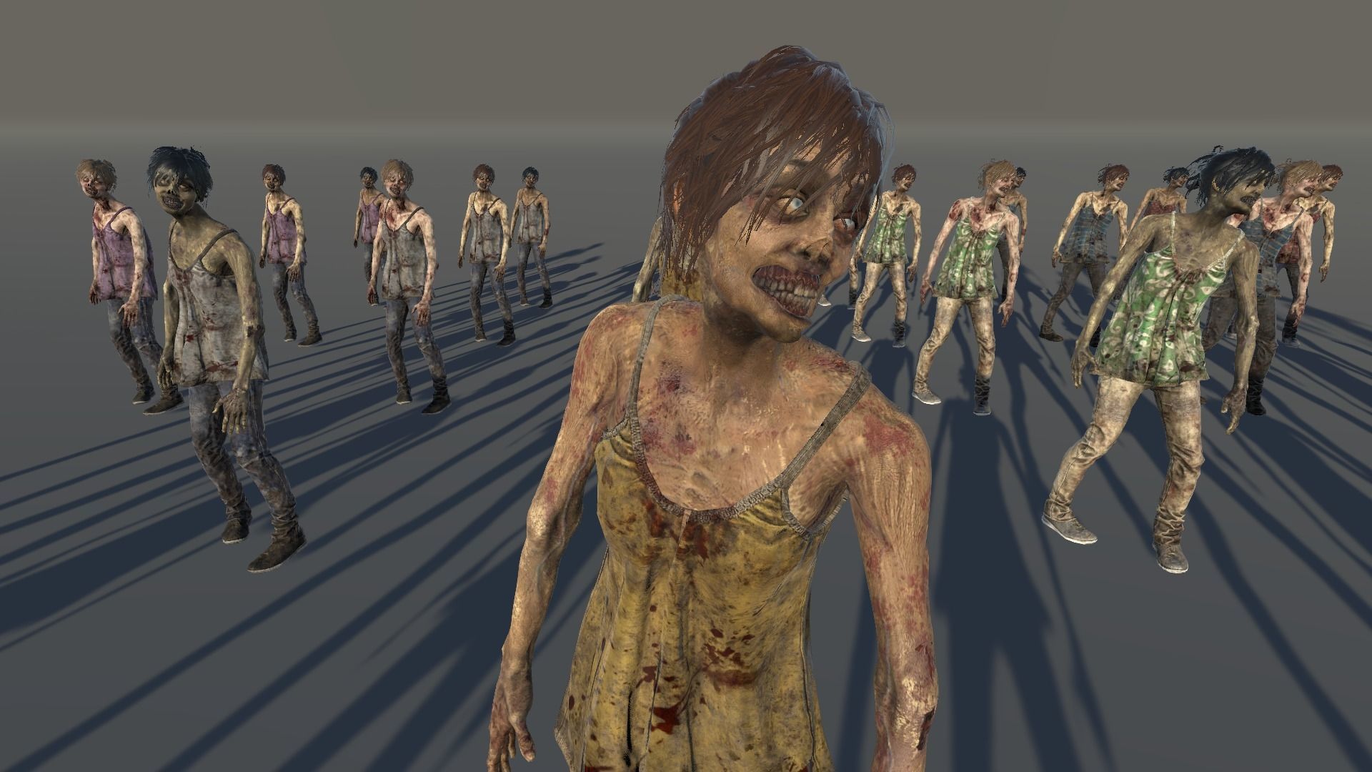 Zombie Civilian Female 07 Low-poly 3D model_3