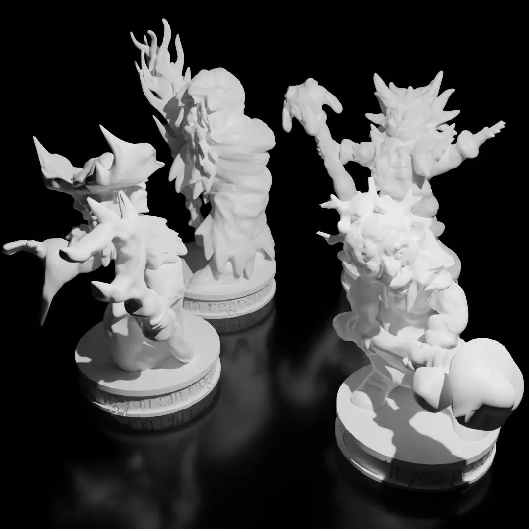 Druid Miniature Set 3D print model_0