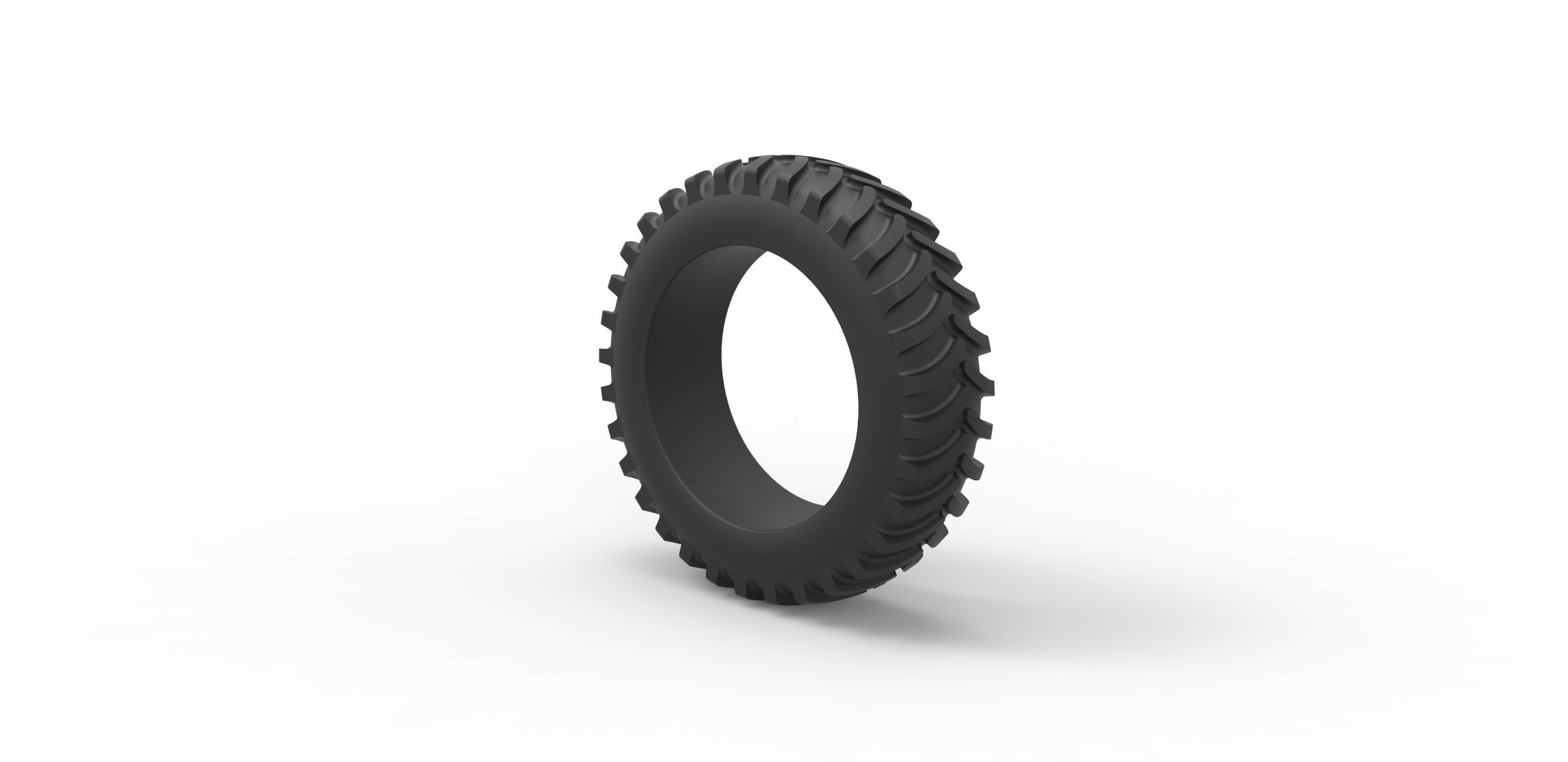 Tractor tire Scale 1 to 25 3D print model_5