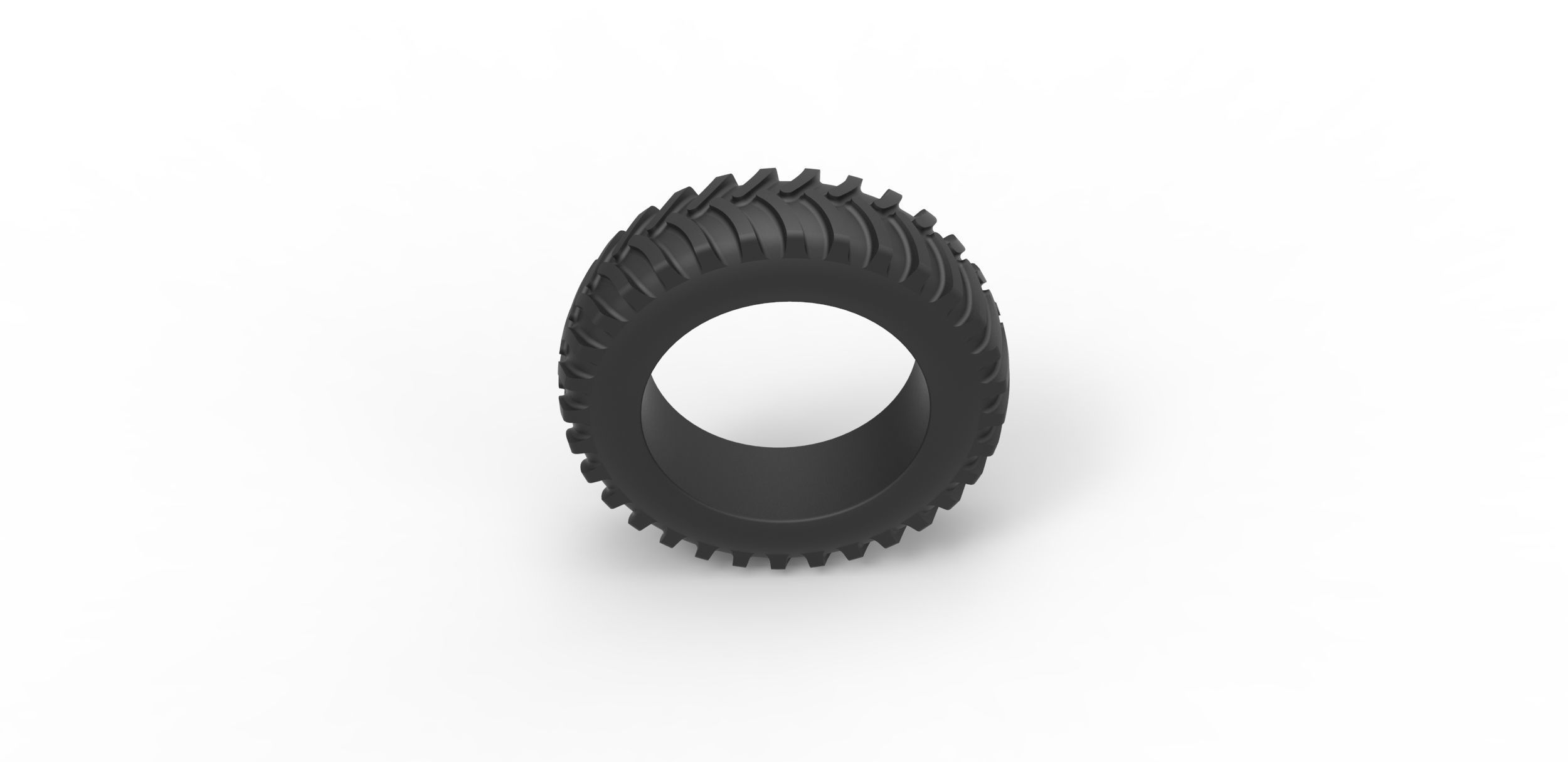 Tractor tire Scale 1 to 25 3D print model_4