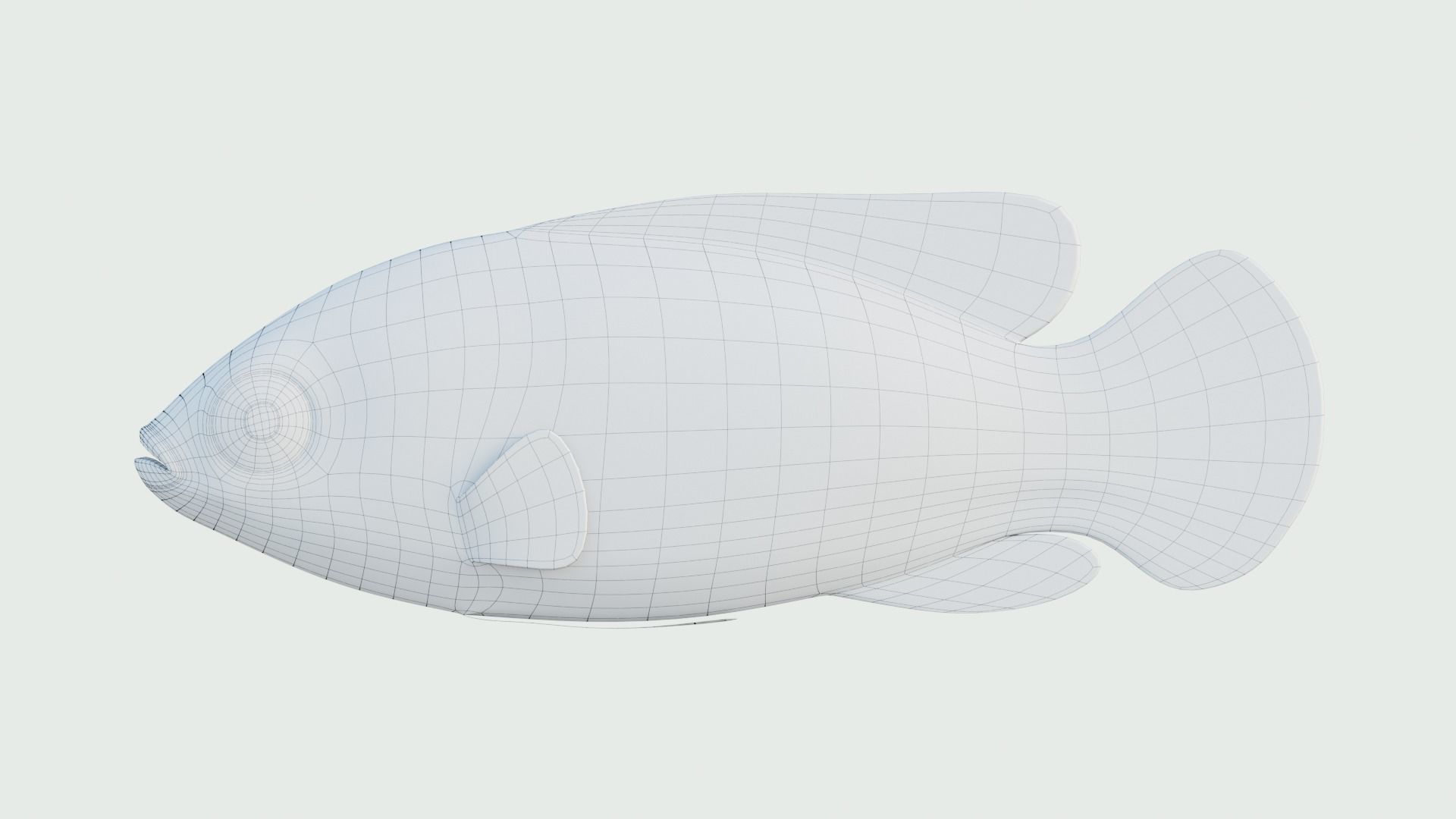 African jewel fish Low-poly 3D model_4