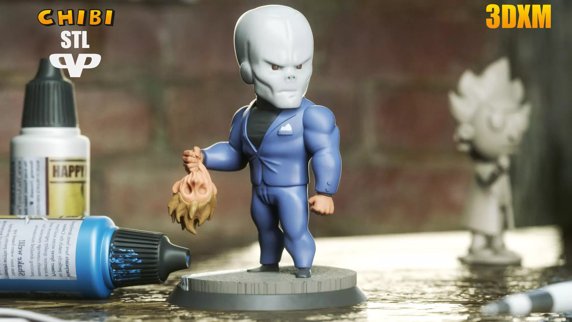 Marvel United Chameleon Chibi STL for 3D Printing ChibiSTL 3DXM 3D print model