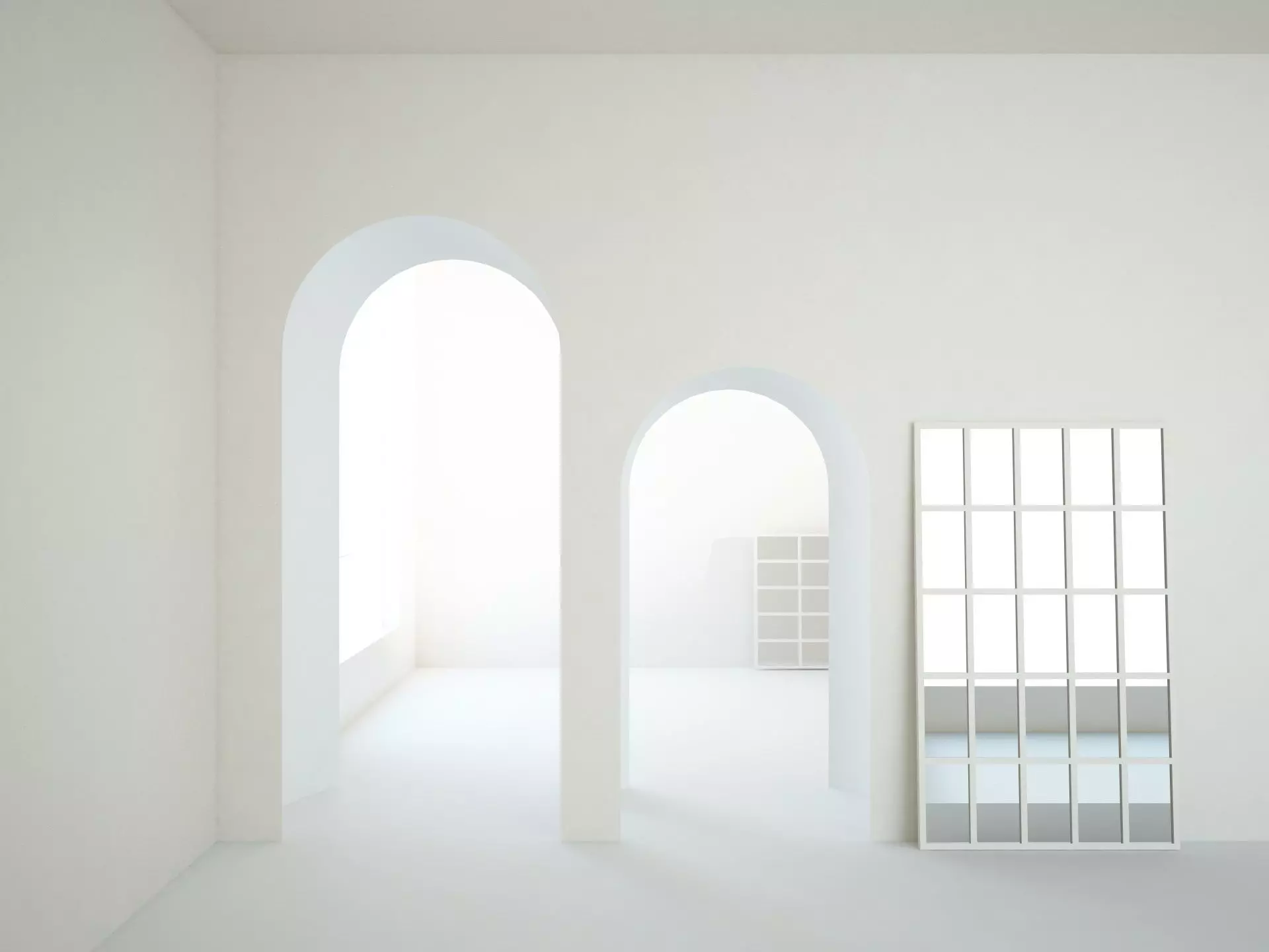 Interior scene with arches 3D model