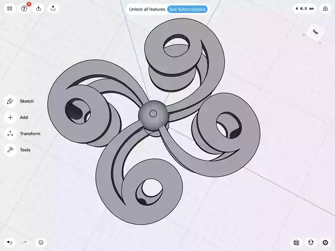 Four curve pendant stl file 3D print model
