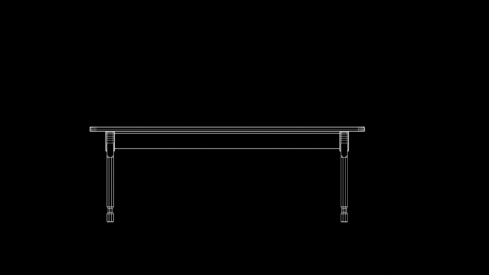 Dining  wooden table and chairs 3D model_9