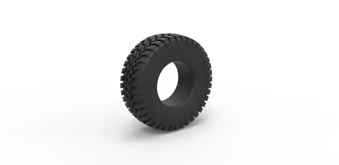 Trophy truck tire Scale 1 to 10 3D print model