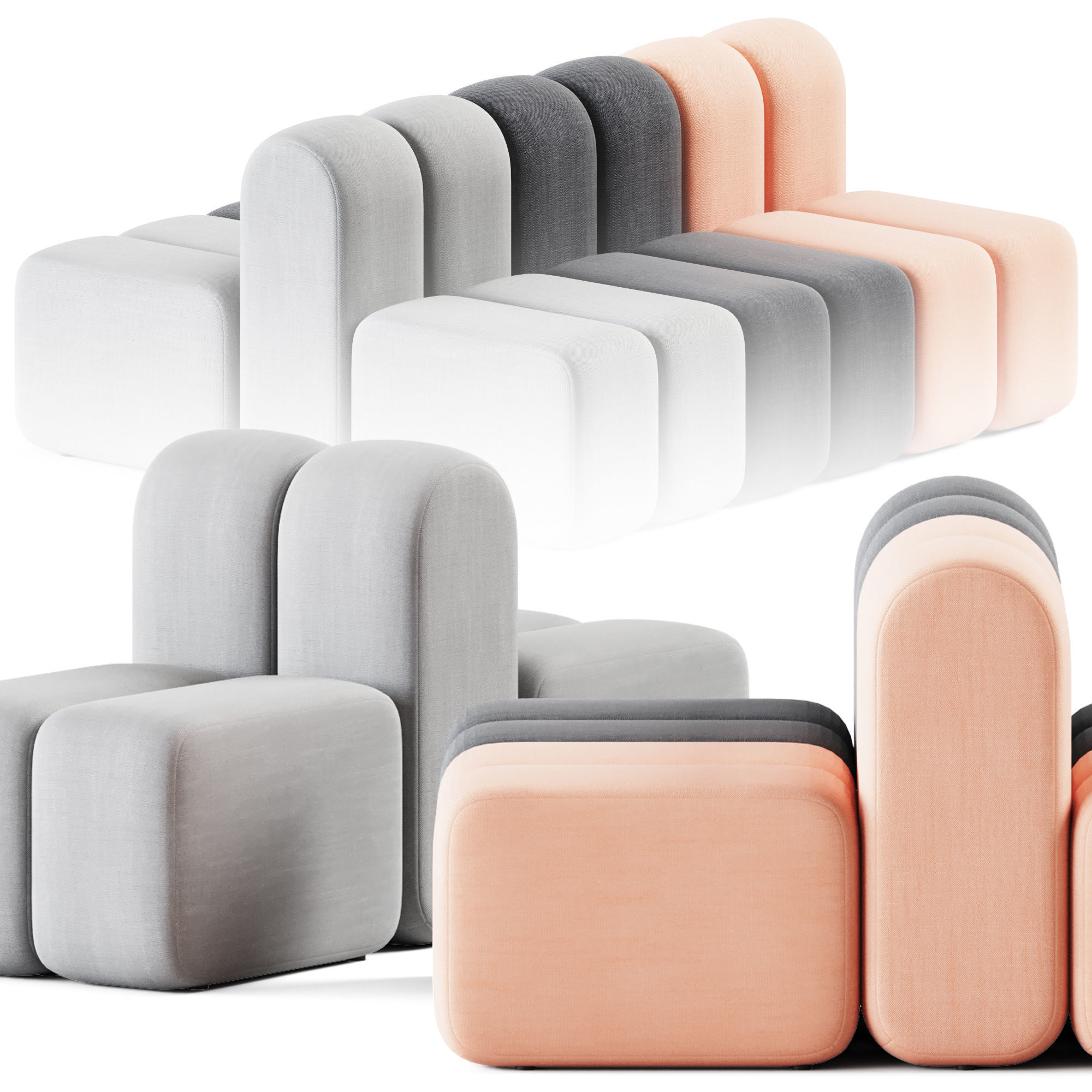 Two-sided sofa Bob by Bla Station 3D model_1