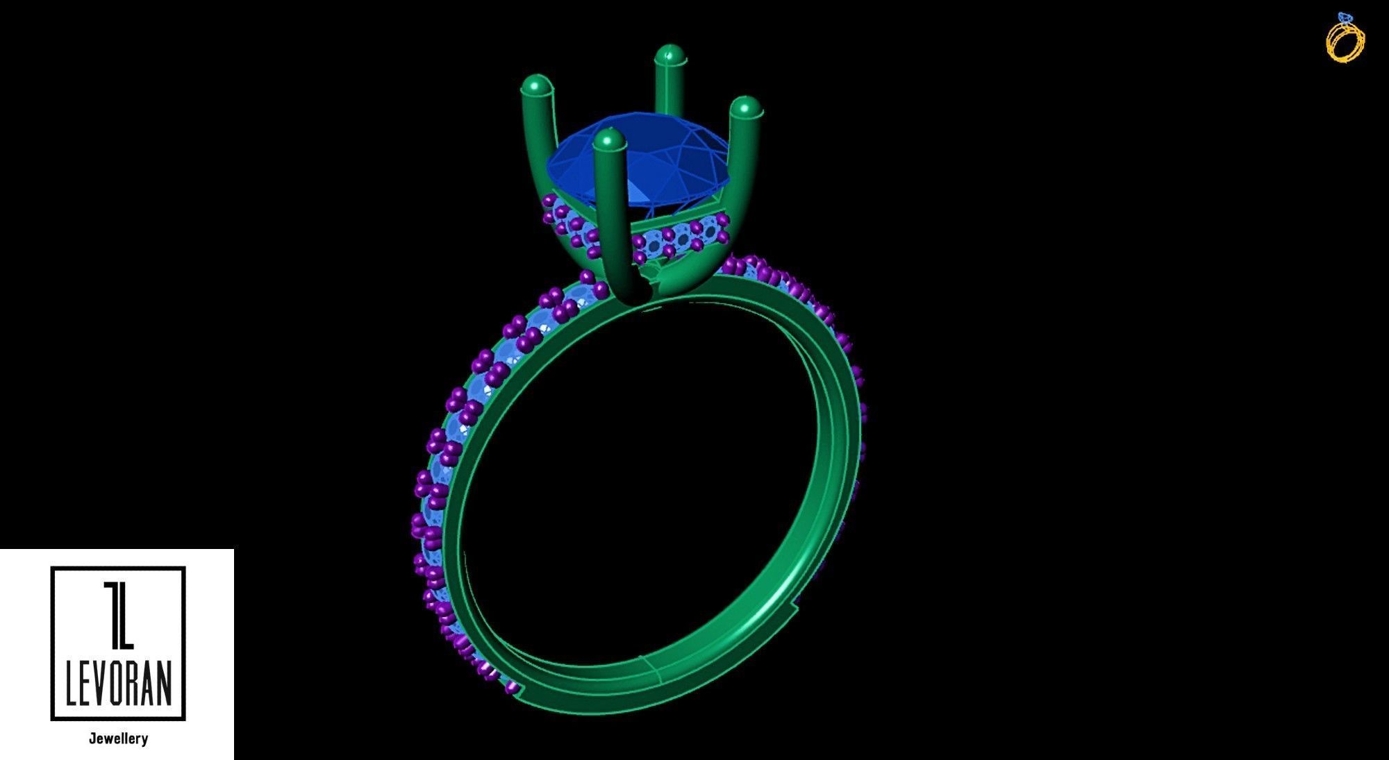 Engagement ring stl file 3D print model_2