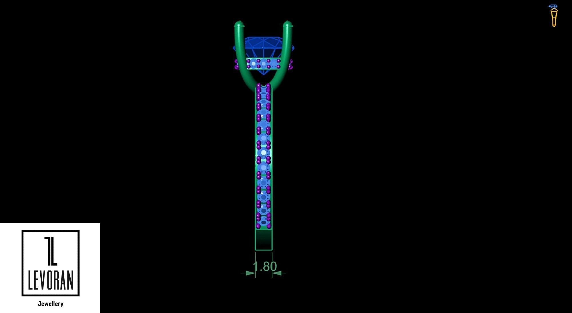 Engagement ring stl file 3D print model_4