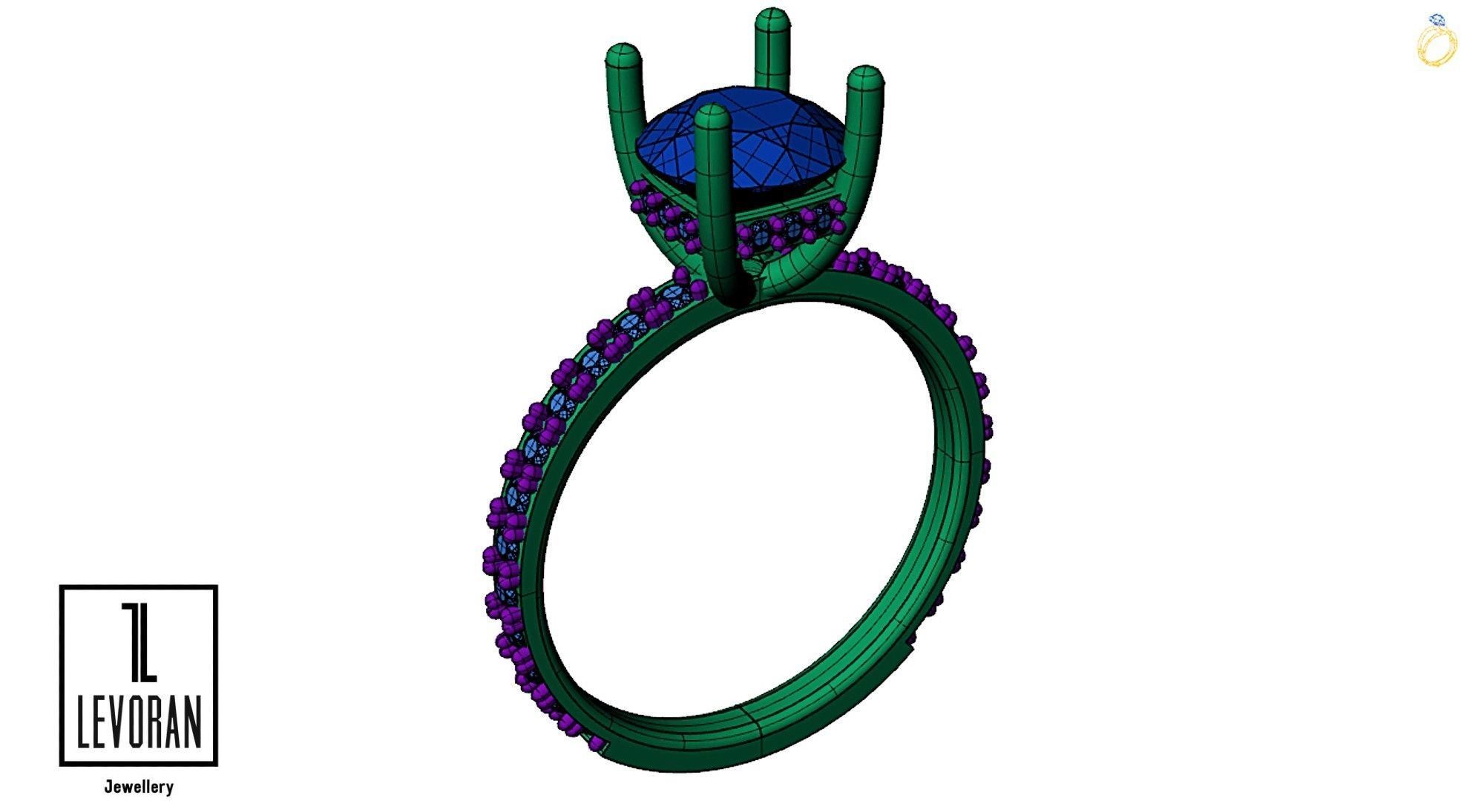 Engagement ring stl file 3D print model_11