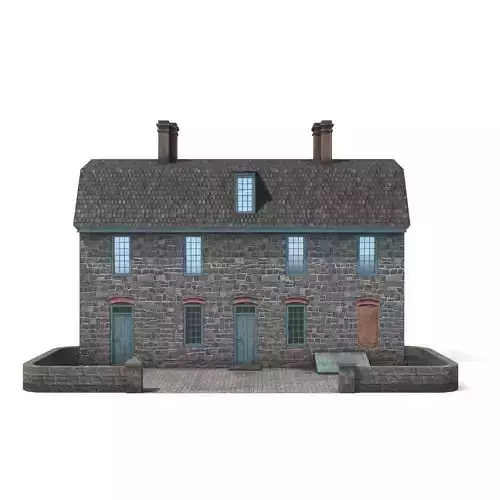 Stone cottage Low-poly 3D model Stone cottage Low-poly 3D model