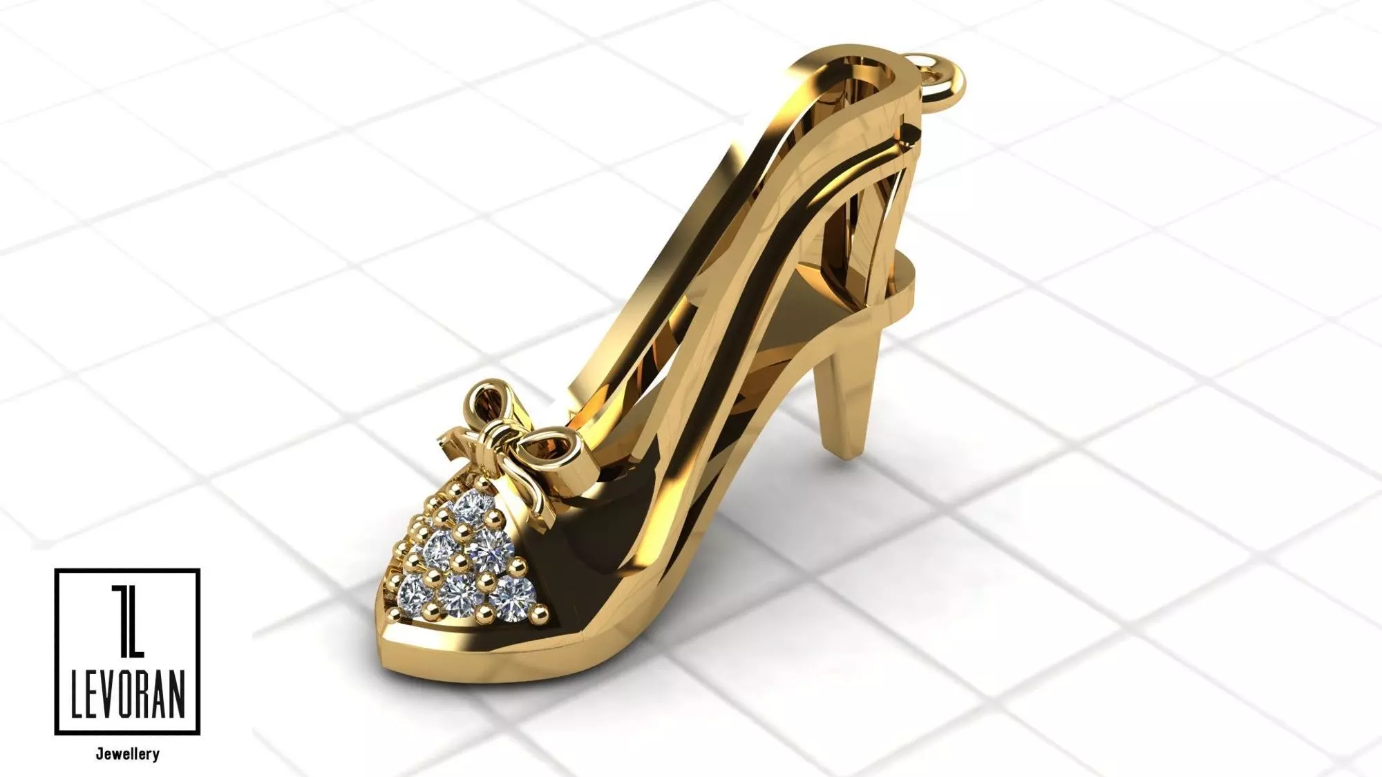 High heel pendant STL file 3D print model
