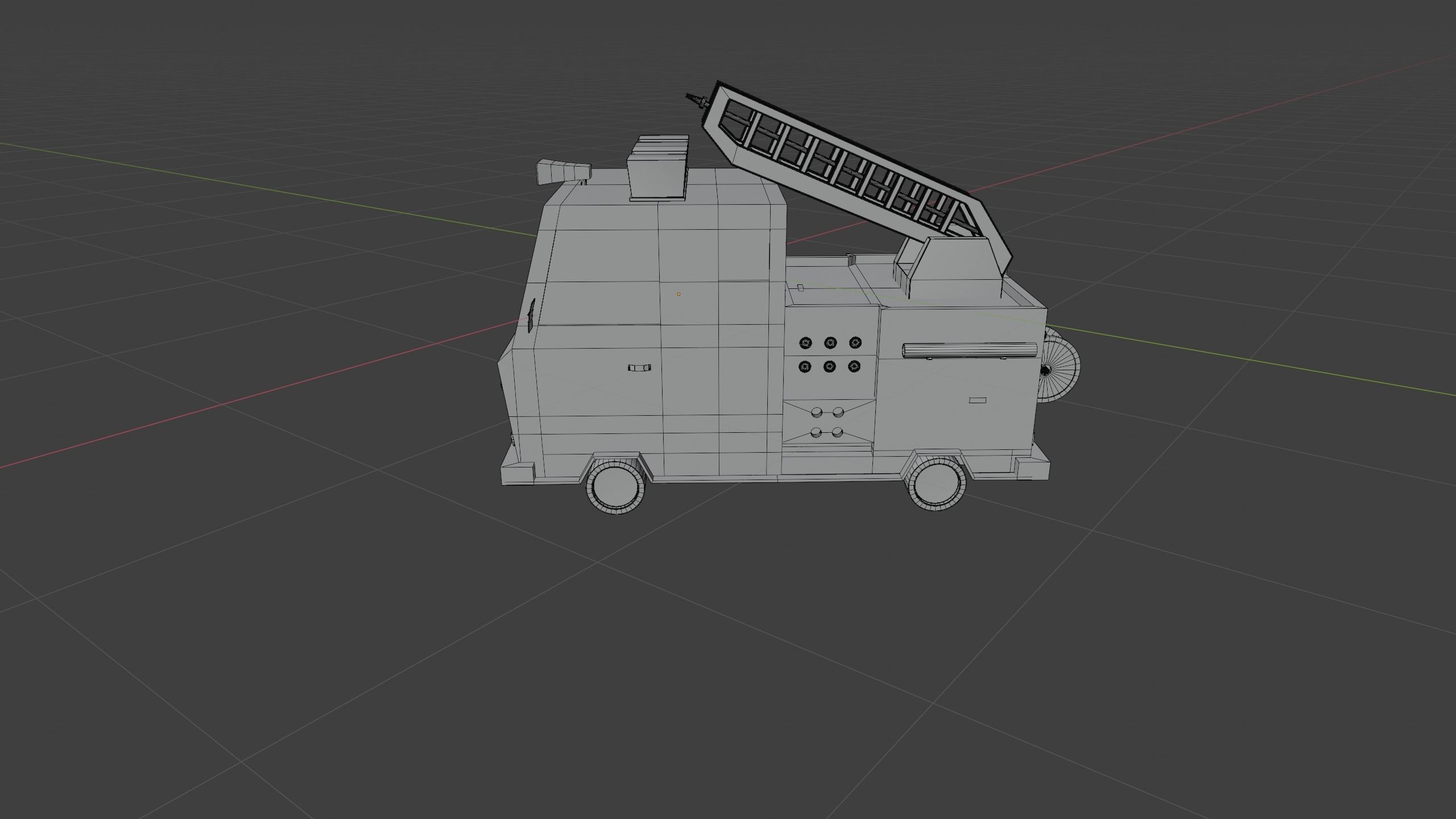 Firetruck paper fire truck Low-poly 3D model_7