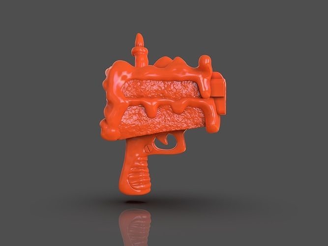 TMNT Cake Gun Scratch Low-poly 3D model
