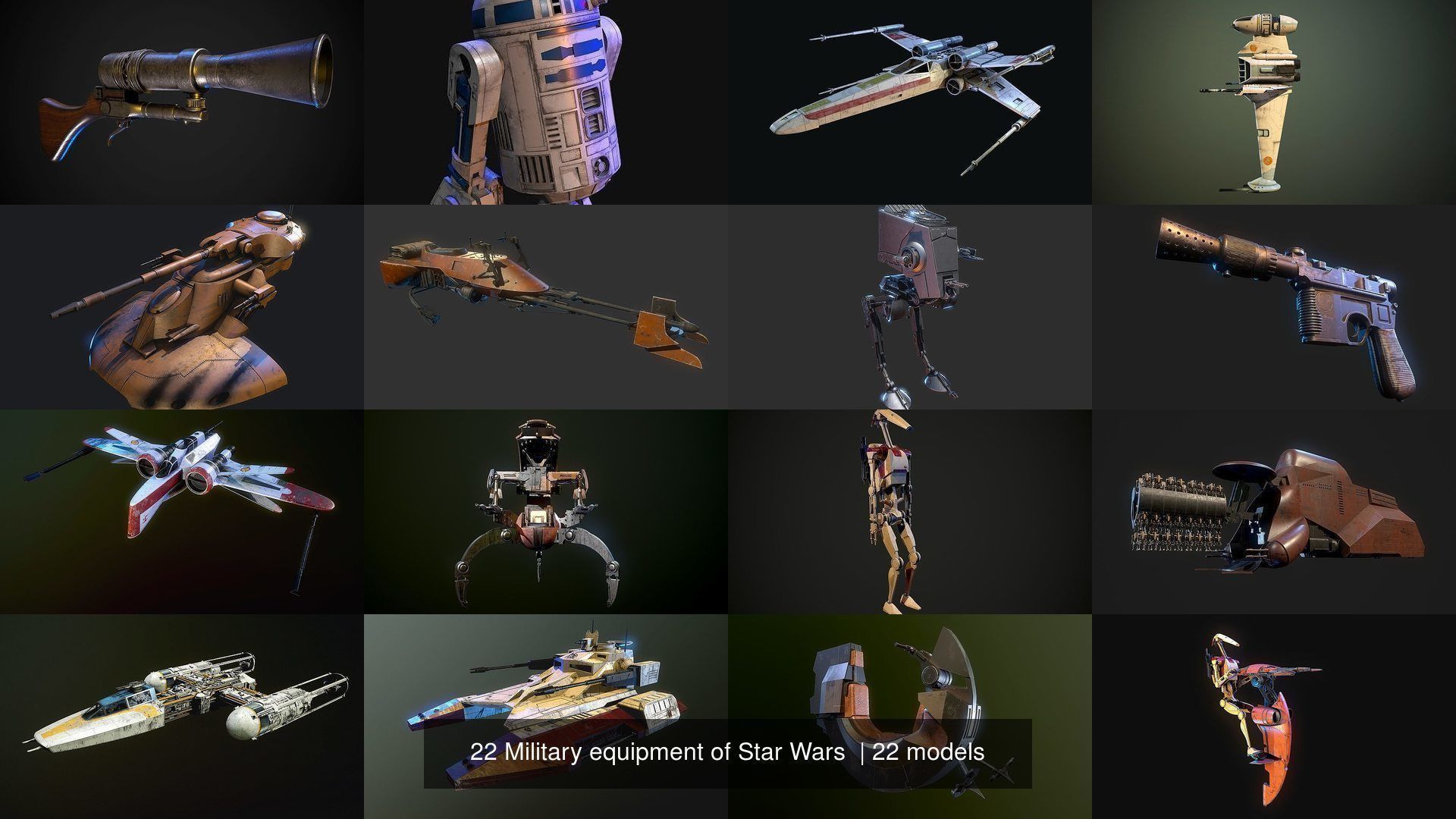 20 Military equipment of Star Wars  3D Model Collection_7