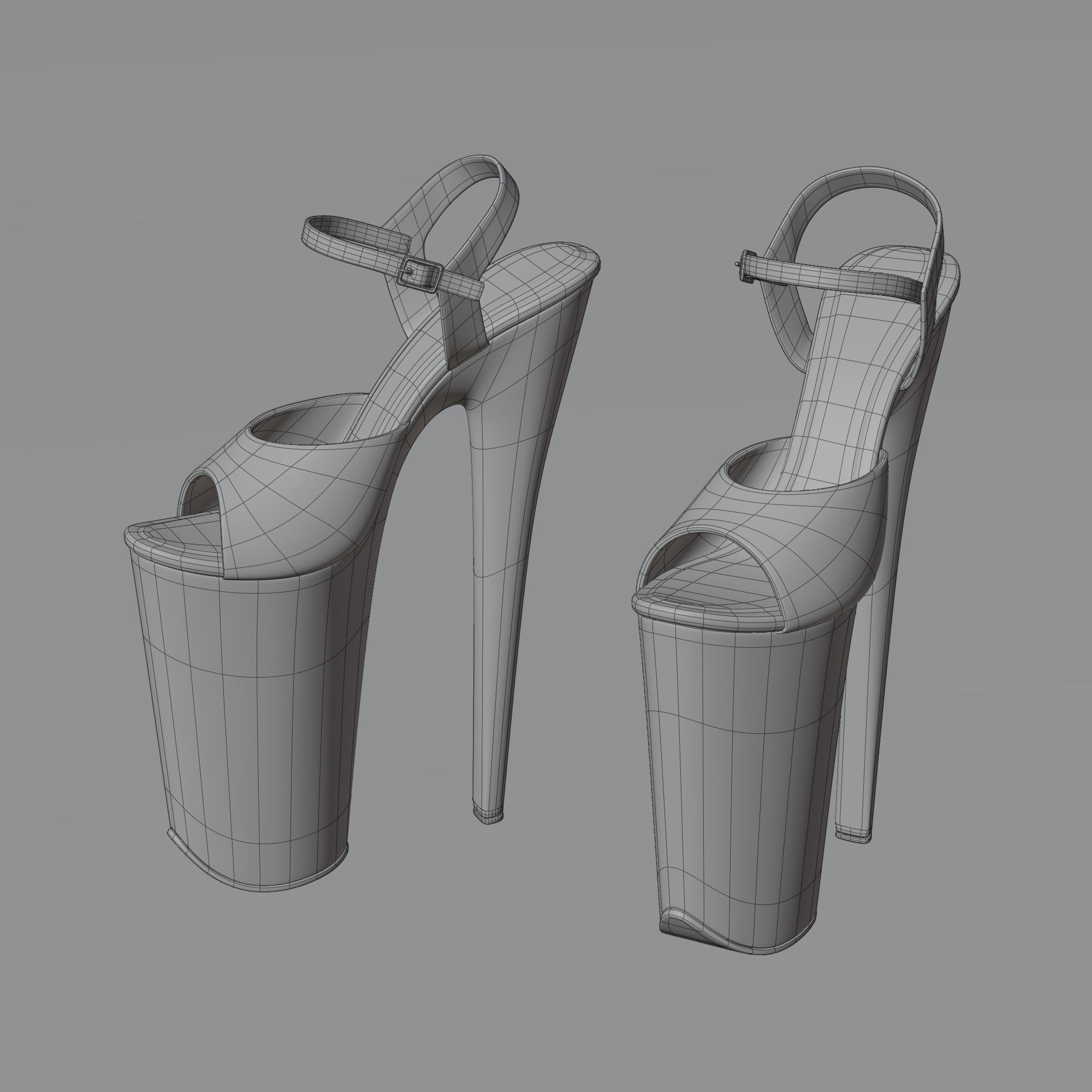 Pole Dancing Platform High Heel Shoes 3D model_8