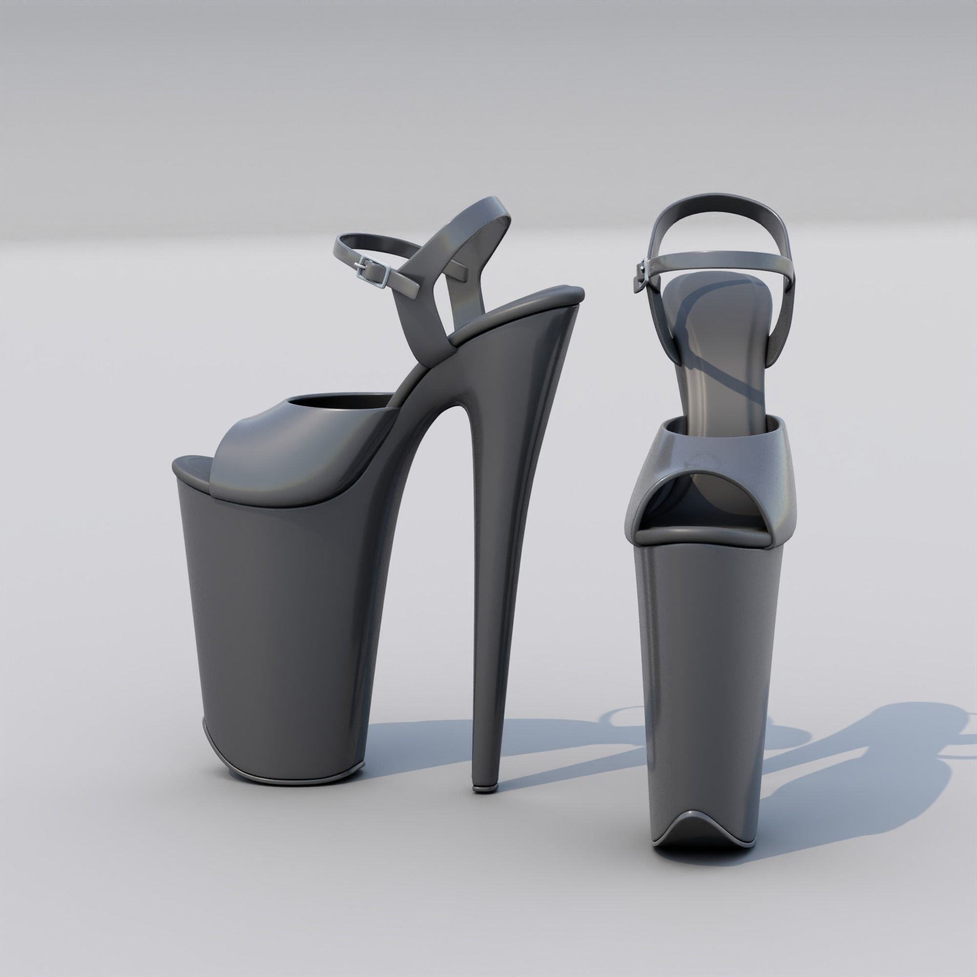 Pole Dancing Platform High Heel Shoes 3D model_6