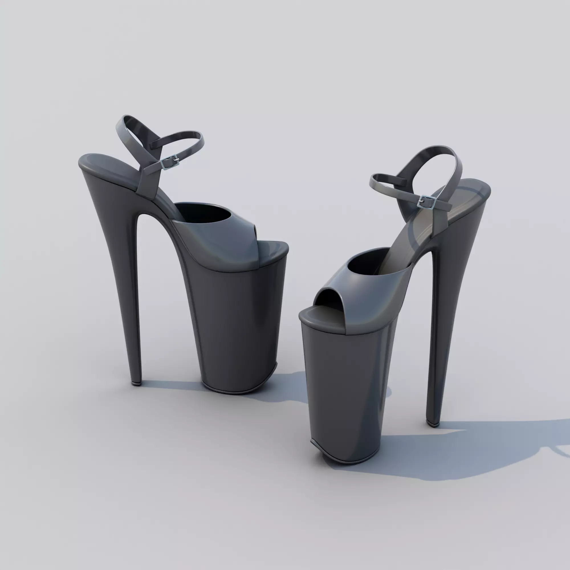 Pole Dancing Platform High Heel Shoes 3D model_0