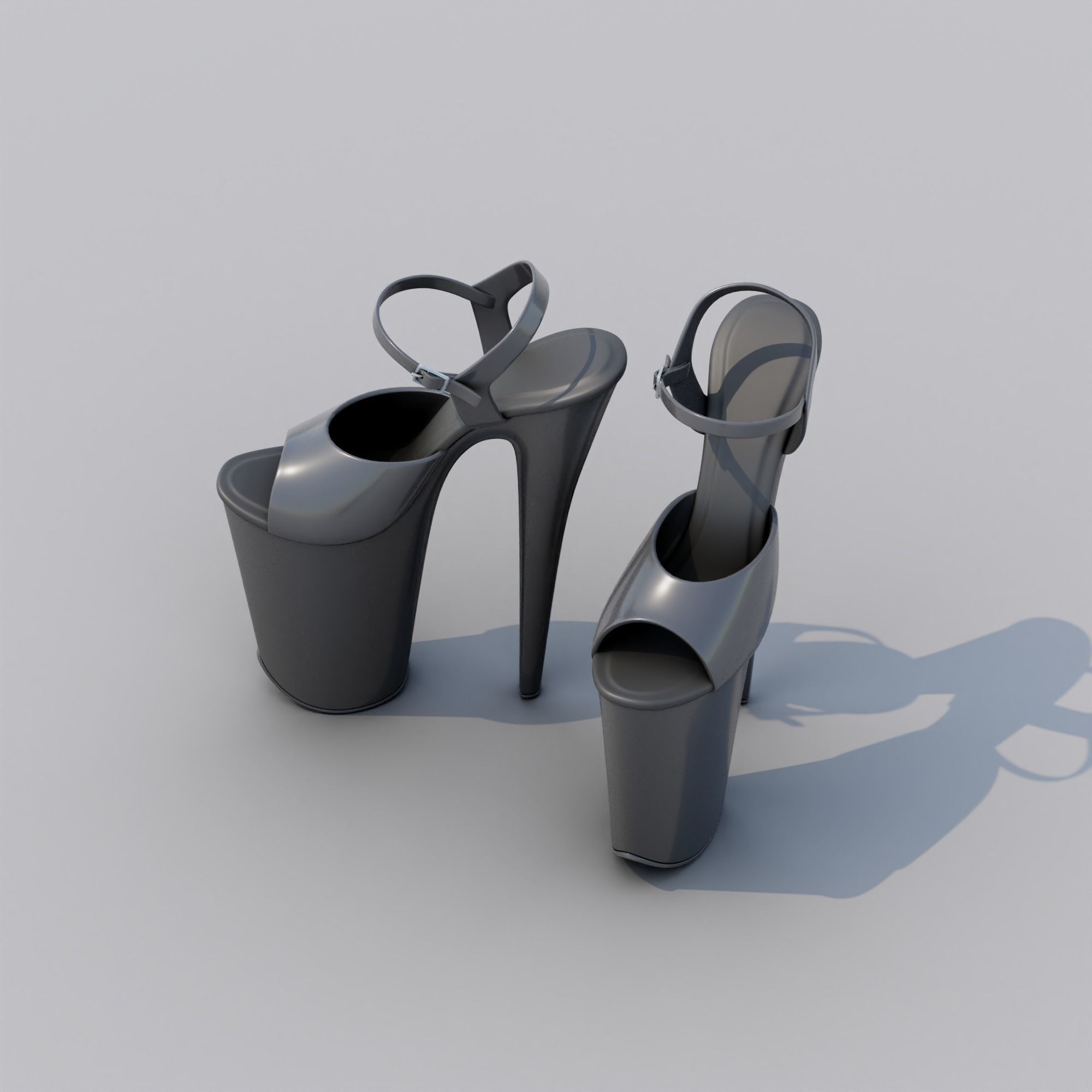 Pole Dancing Platform High Heel Shoes 3D model_2