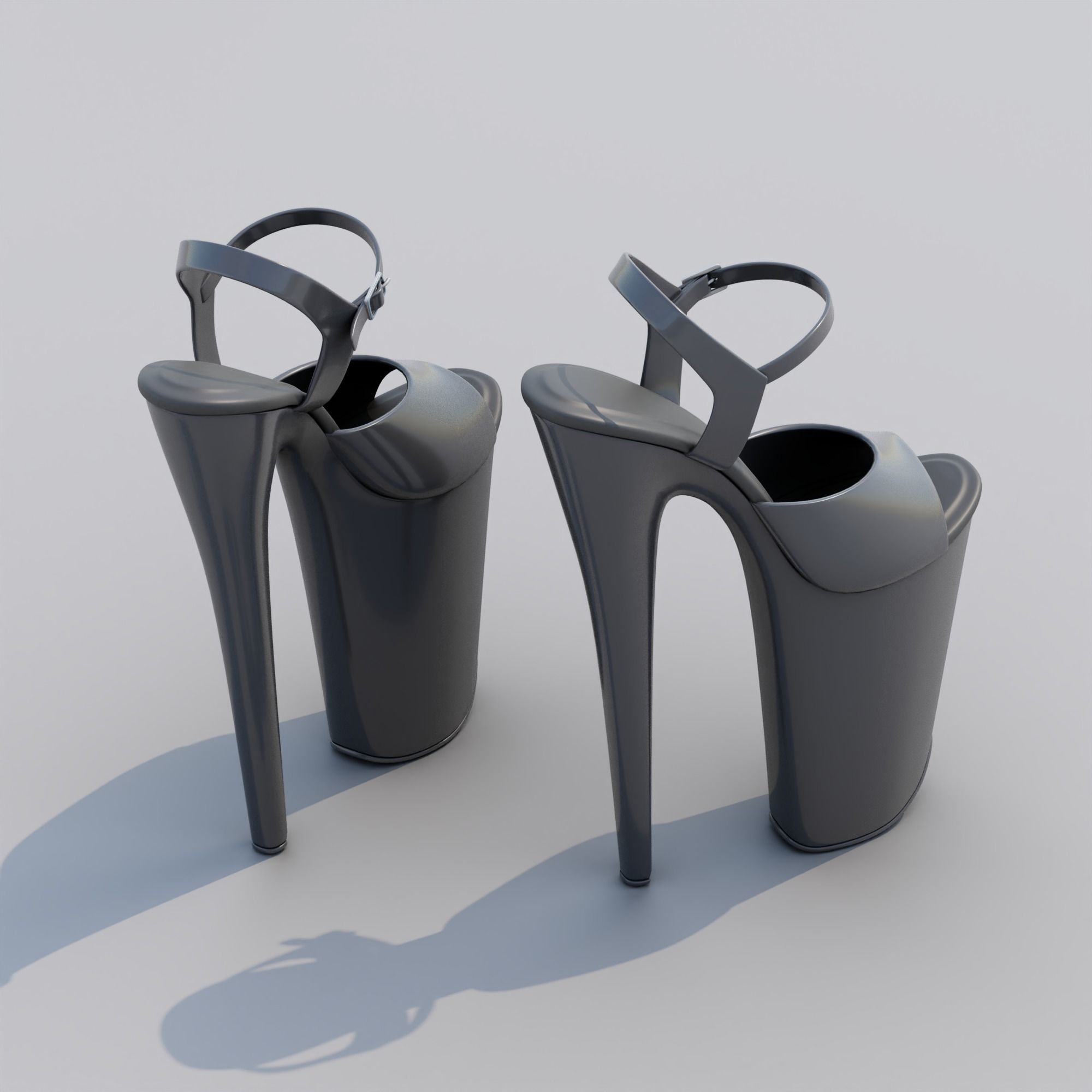 Pole Dancing Platform High Heel Shoes 3D model_5