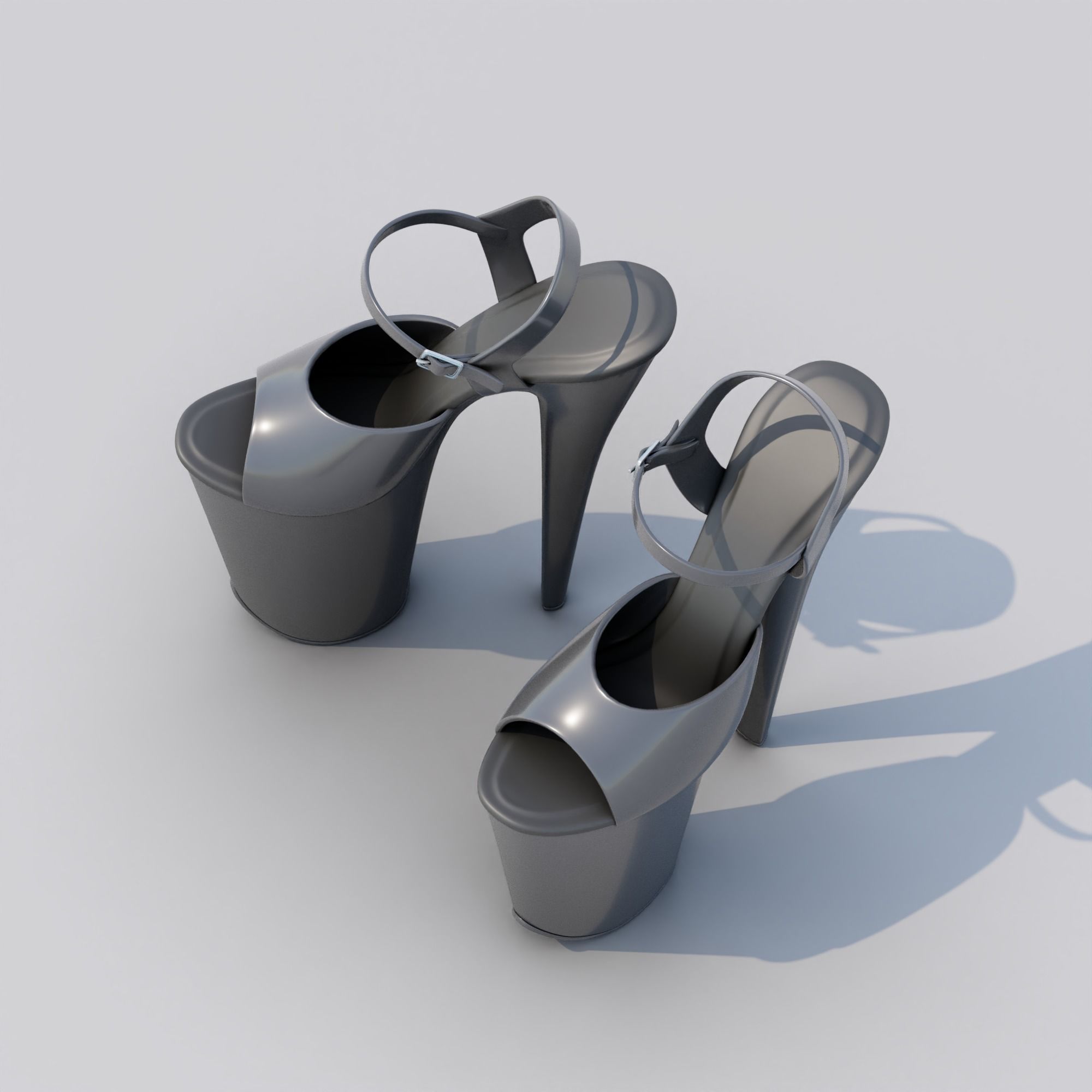 Pole Dancing Platform High Heel Shoes 3D model_3