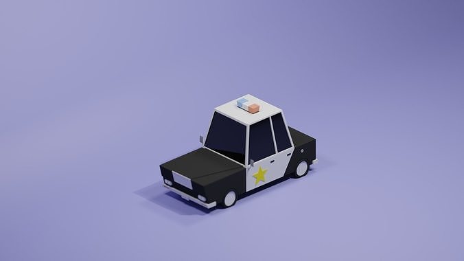 Police car Low-poly 3D model