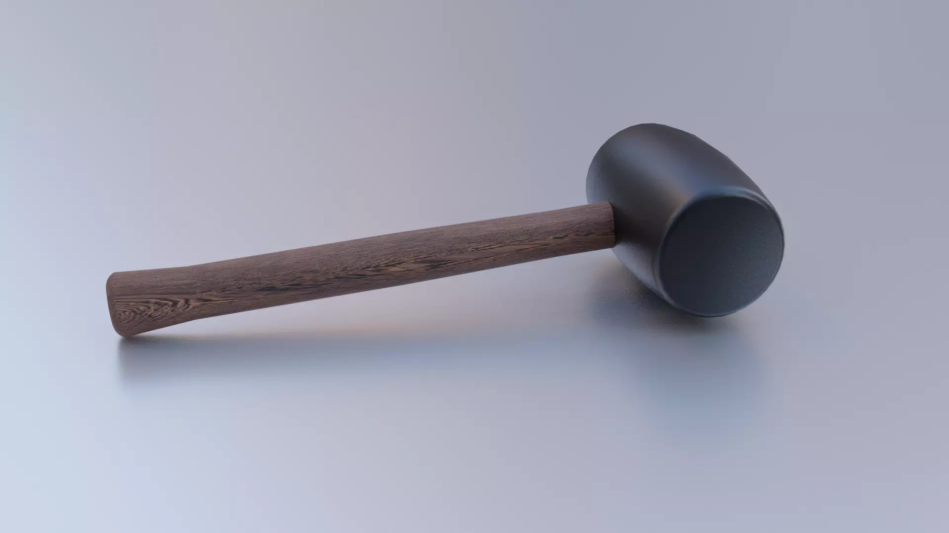 Low poly hammer with wooden handle Low-poly 3D model_0