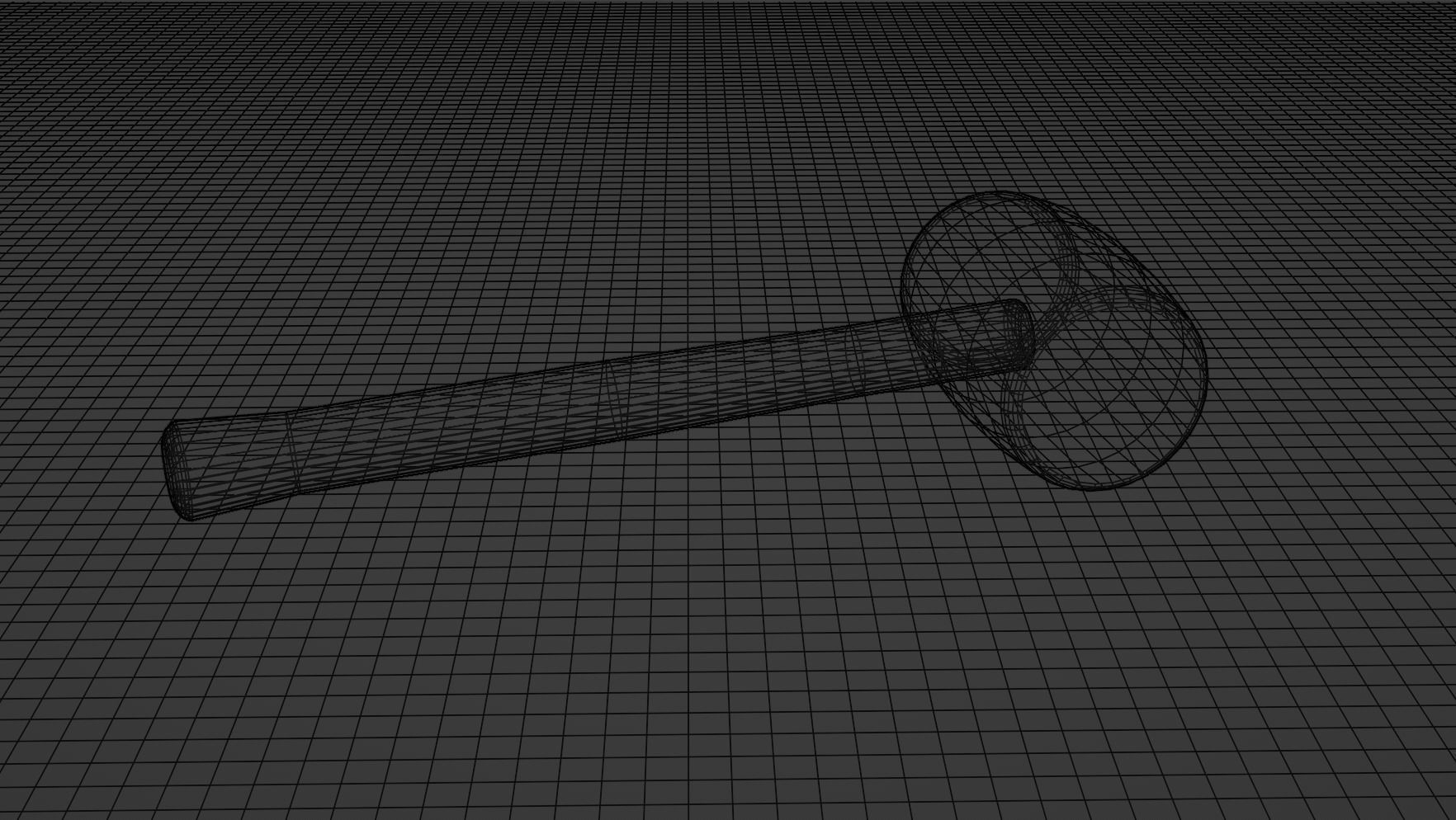 Low poly hammer with wooden handle Low-poly 3D model_2