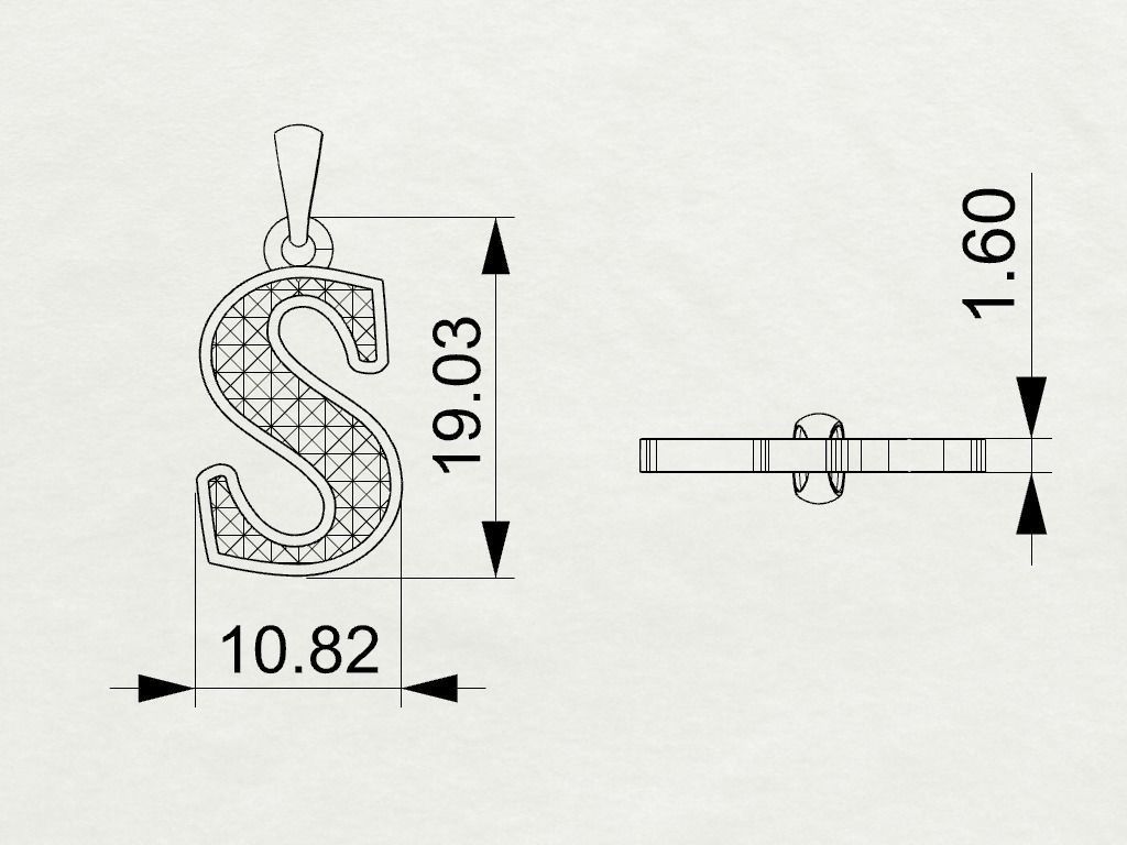  letter pendant 3D print model_1