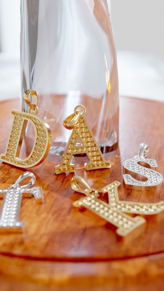  letter pendant 3D print model_3